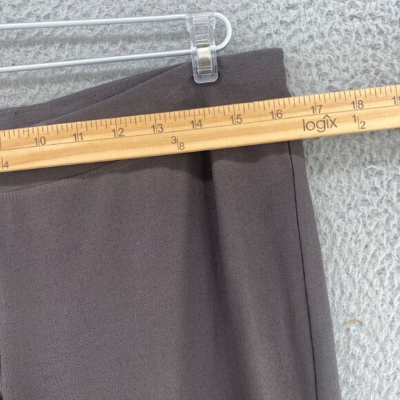 Eileen Fisher Pants Womens Medium Brown Tapered Leg Knit Stretch Pull On Crops - Picture 7 of 11